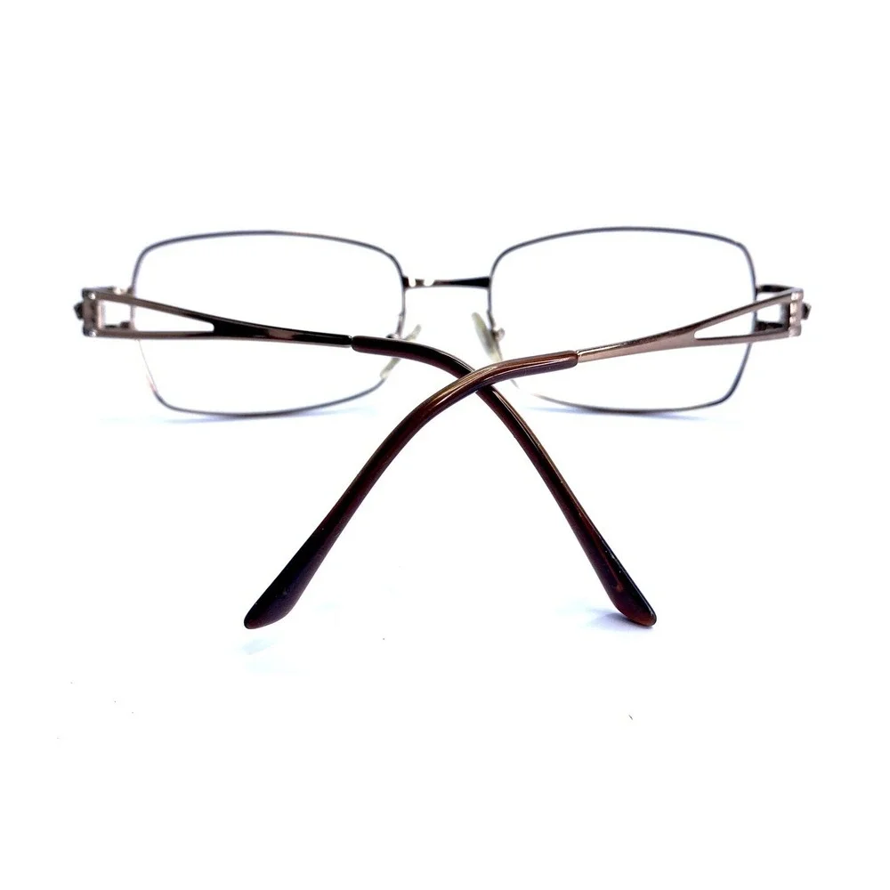 Versace Gold Rectangular Medusa Glasses Studded Temple MOD 1114B 54 18 130